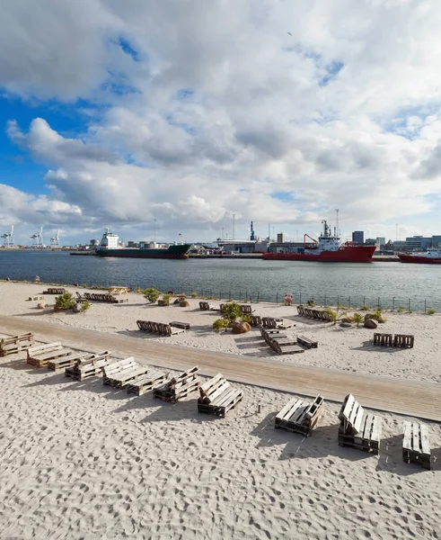 Praia em Aarhus, na Dinamarca — Fotografia de Stock