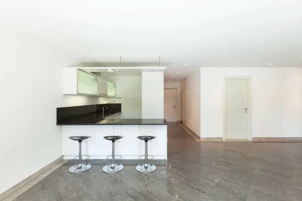 Domestic kitchen of empty apartment