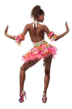 Brezilyalı dansçı beyaz izole