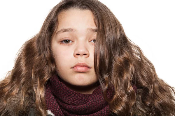 Portrait of girl with long hair — Stock Photo, Image