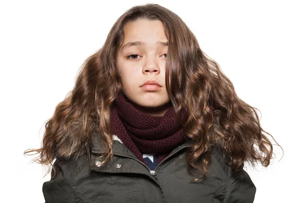 Retrato de menina com cabelo comprido — Fotografia de Stock