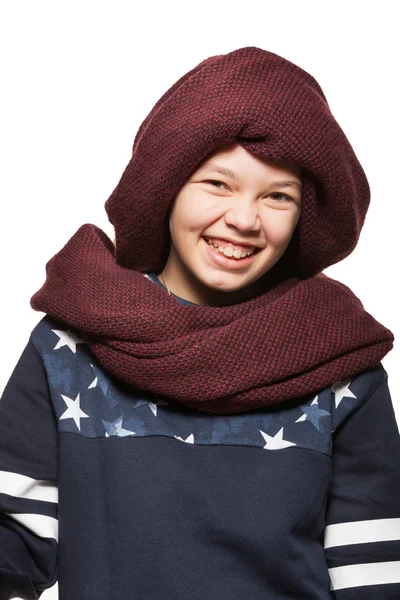 Dziewczyna z czerwony turban, portret — Zdjęcie stockowe