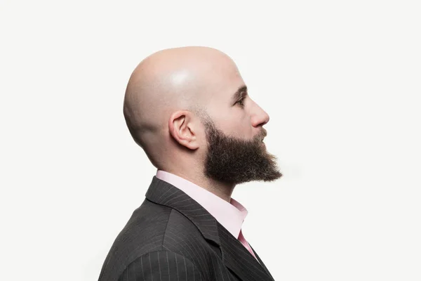 Junger Mann mit Glatze und Bart — Stockfoto