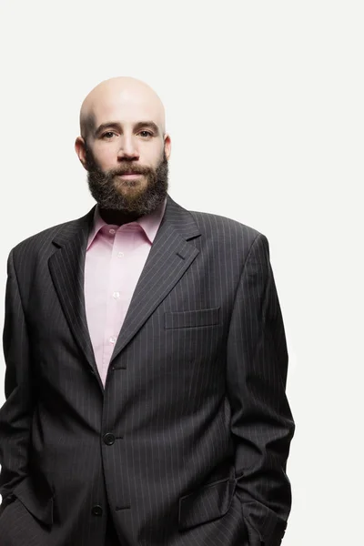 Young bald man with a beard — Stock Photo, Image