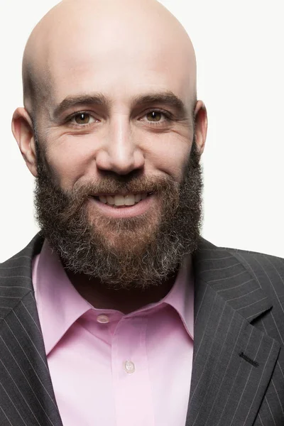 Young bald man with a beard — Stock Photo, Image