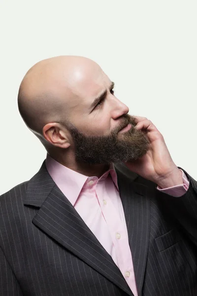 Fiatal kopasz férfi szakáll — Stock Fotó