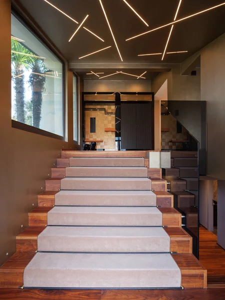 Interior of modern house, detail of staircase, nobody — Stock Photo, Image