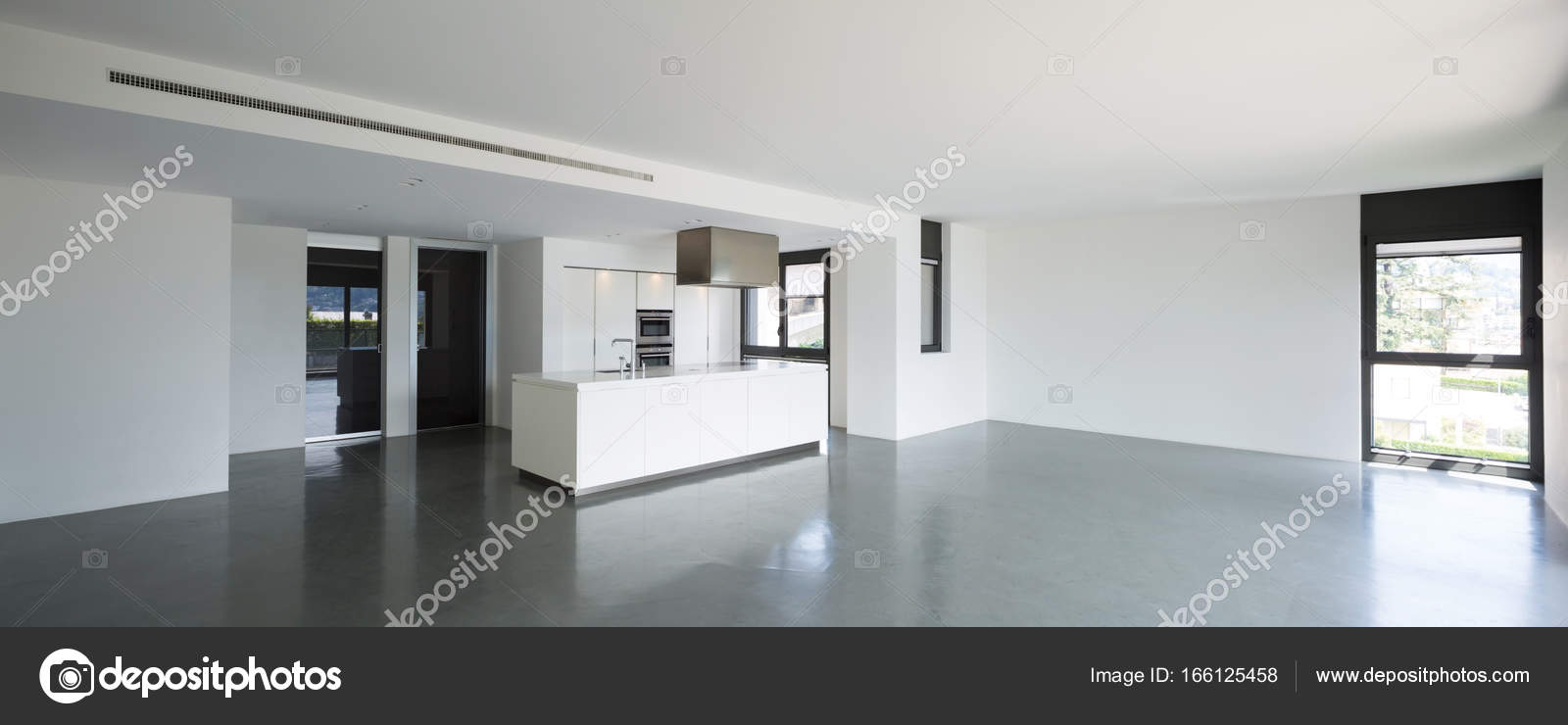 Cocina blanca en piso moderno — Foto de stock © Zveiger #166125458