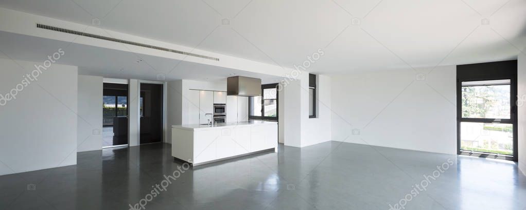 Cocina blanca en piso moderno — Foto de stock © Zveiger #166125458
