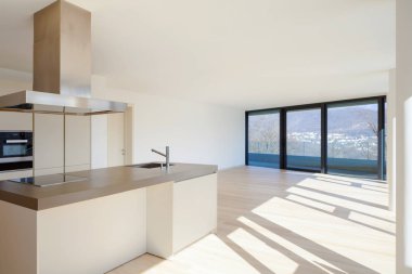 İç modern ev, sadece bir oda boş