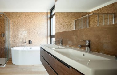 lüks banyo modern bir evde