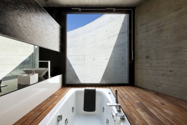 modern evde güzel: Çimento, iç mekan, banyo