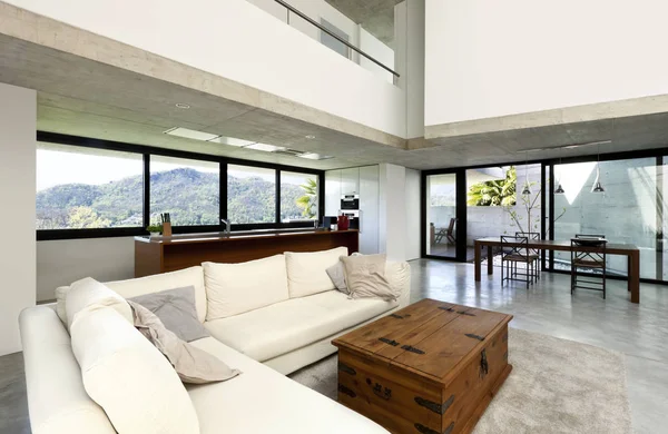 Çimento Mekan Oturma Odasında Güzel Modern — Stok fotoğraf