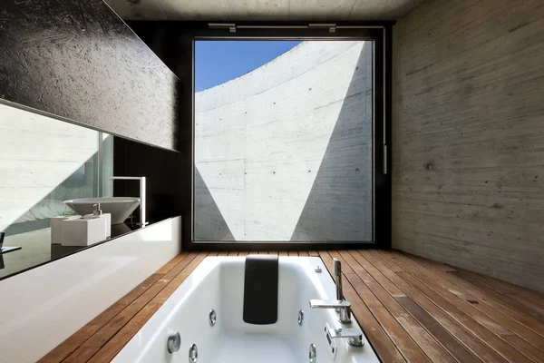 Gyönyörű Modern Házban Cement Belső Fürdőszoba — Stock Fotó