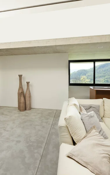 Mooie Moderne Huis Cement Interieur Woonkamer — Stockfoto