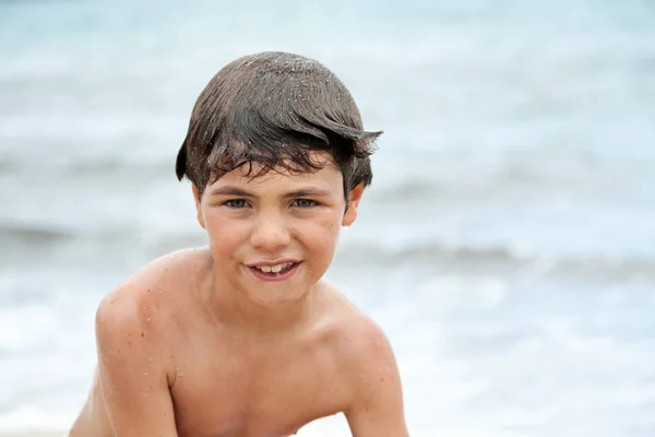 Rapaz Alegre Praia Retrato — Fotografia de Stock
