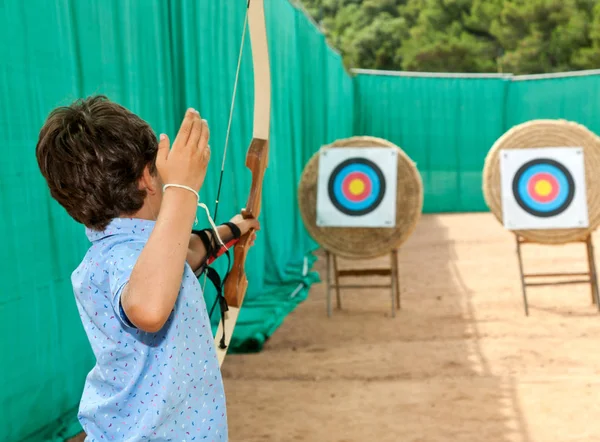 Portrait Child Archery Rear View — Stock Photo, Image