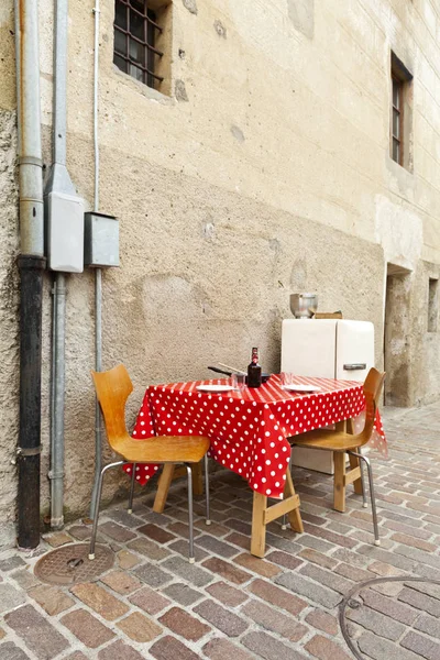 Table Set Road Village — Stock Photo, Image