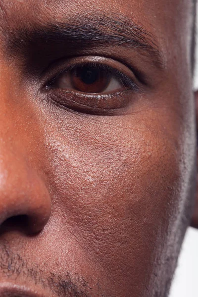 Detail of face of male African — Stock Photo, Image