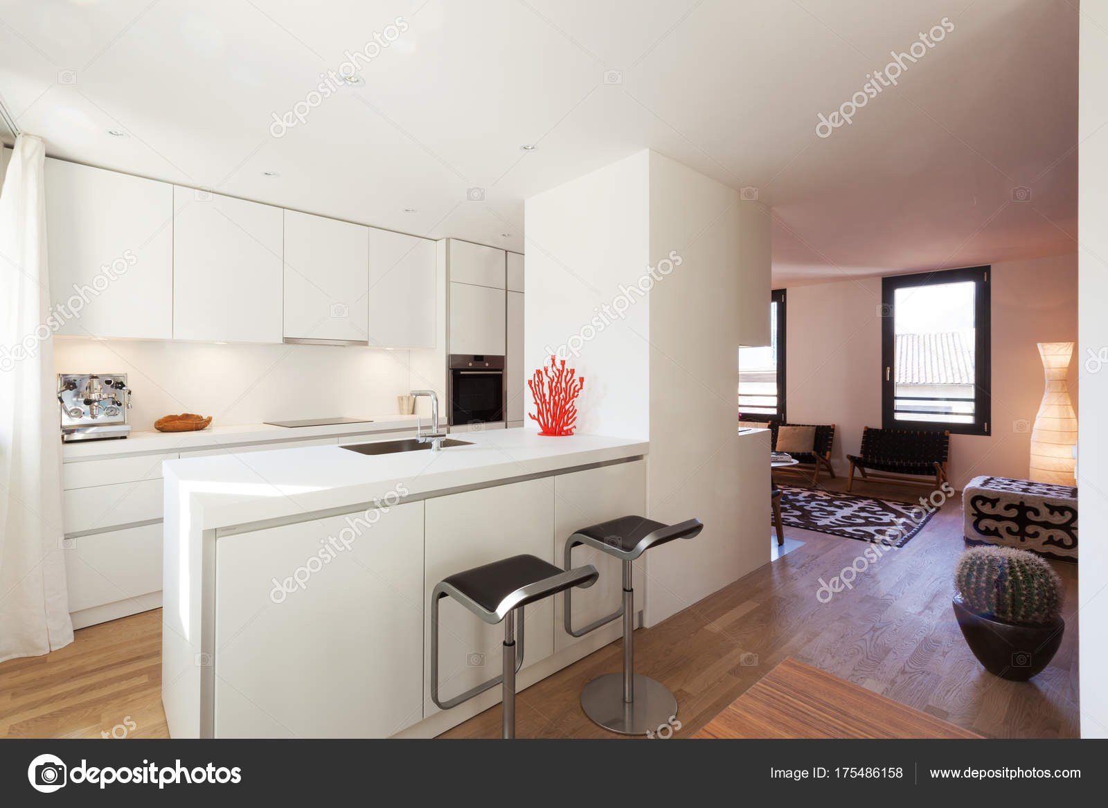 modernes appartement interieur, intérieur du moderne appartement meublé — photographie zveiger, Design ideen