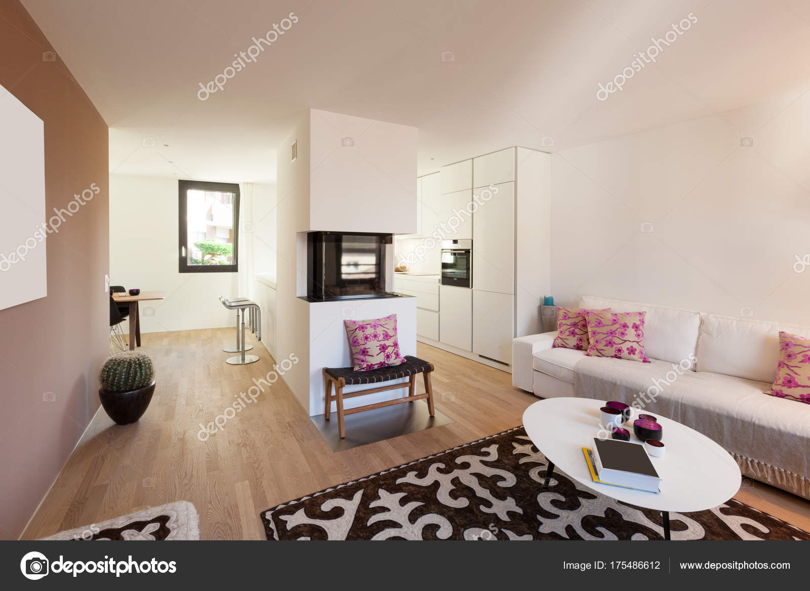 modernes appartement interieur, intérieur du moderne appartement meublé — photographie zveiger, Design ideen