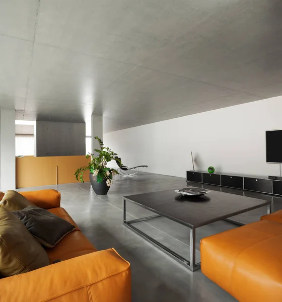 Moderní dům, otevřený prostor obývacího pokoje — Stock fotografie