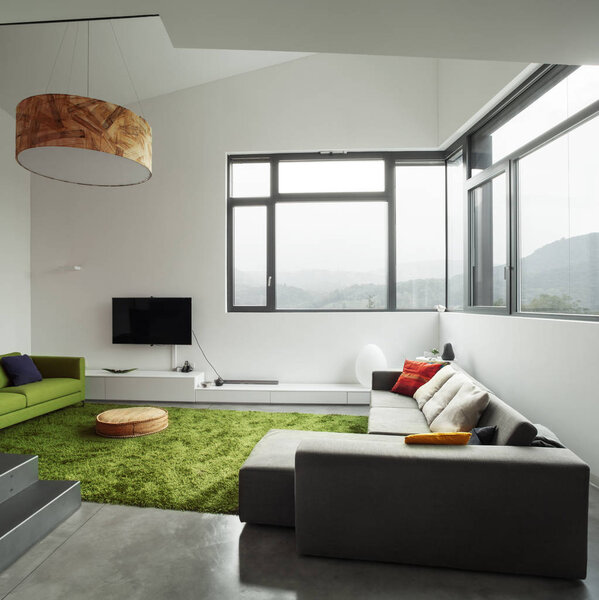 Интерьер современной виллы, гостиная
