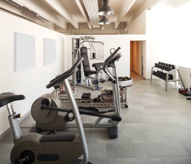 Modern ev iç, fitness alanı