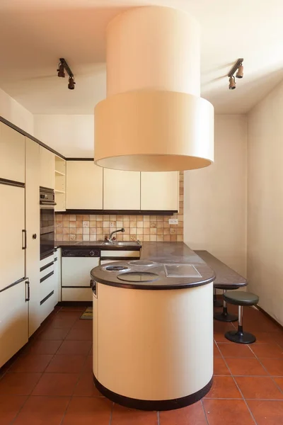 Old white style with large hood kitchen — Stock Photo, Image