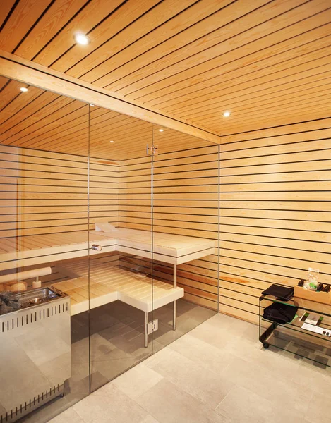 Modern house interior, sauna — Stock Photo, Image