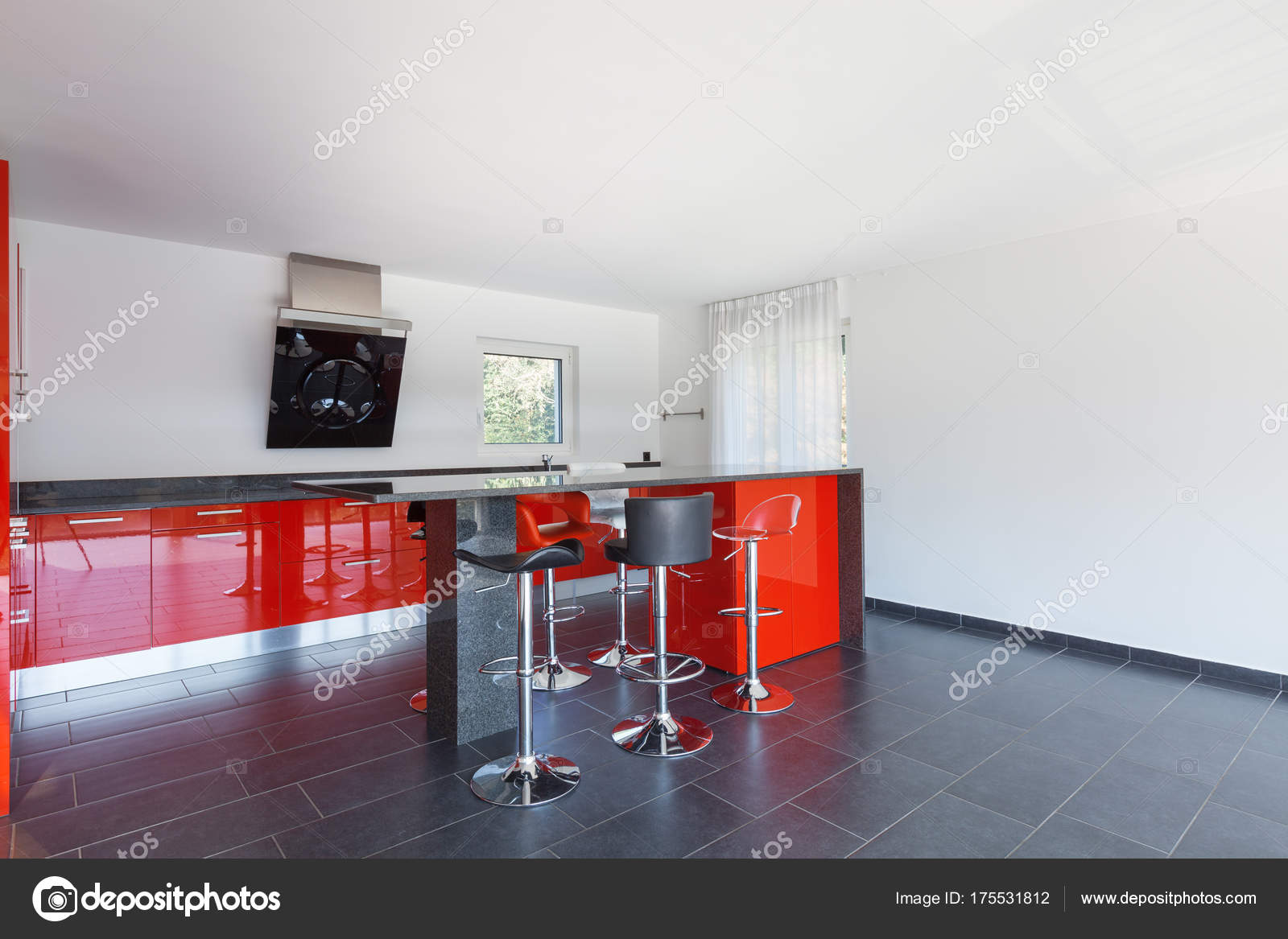 Cozinha Vazio Interior Casa Moderna Sala De Jantar Stock Photo Cozinha Vazio Interior Casa Moderna Sala De Jantar Stock Photo