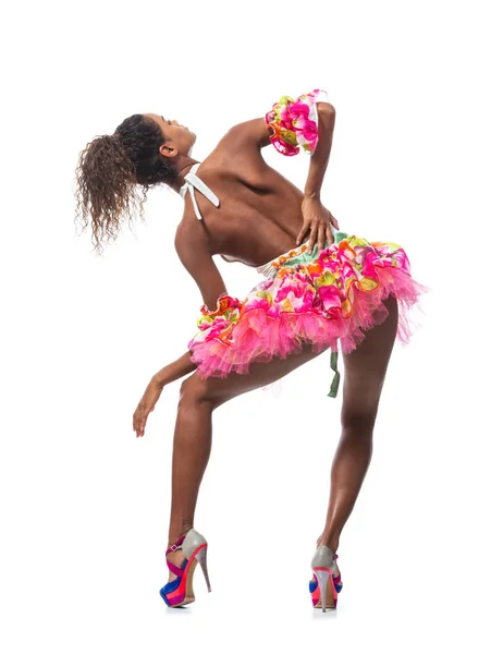 Beautiful dancer, dancer posing on studio background — Stock Photo, Image