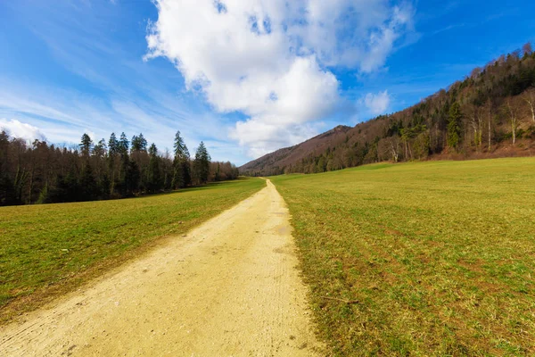 Paisaje rural con camino de tierra — Foto de Stock