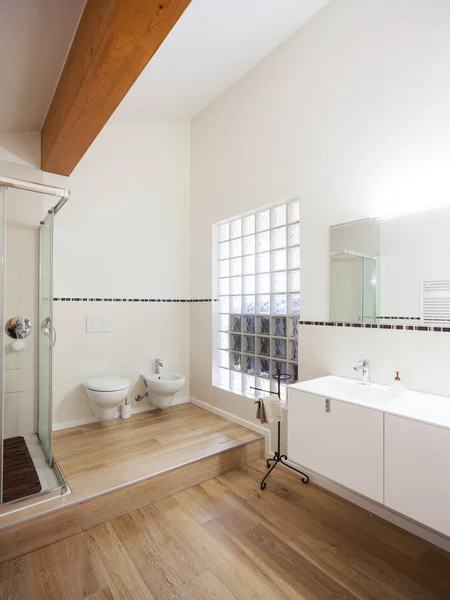 现代公寓的内饰, 浴室 — 图库照片