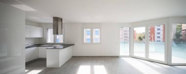 Empty modern apartment, empty spaces and white walls clipart