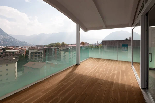 Luxury apartment balcony, attic — Stock Photo, Image