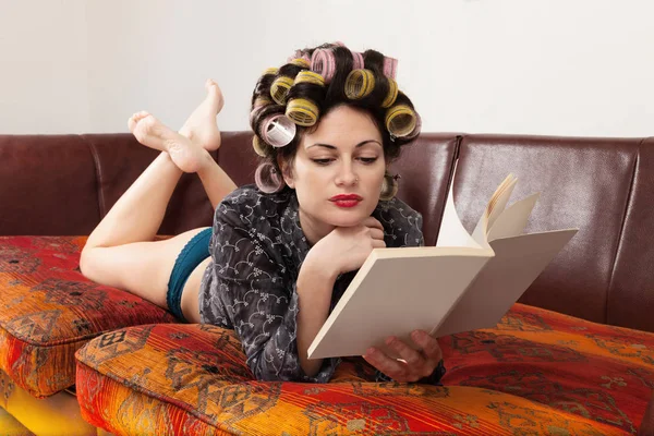 Portrait of a model with a book — Stock Photo, Image