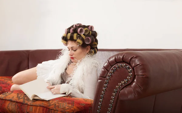 Portrait of a model with a book — Stock Photo, Image