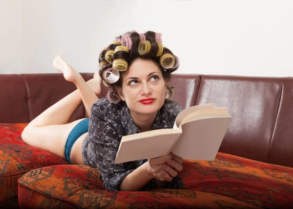 Portrait of a model with a book — Stock Photo, Image