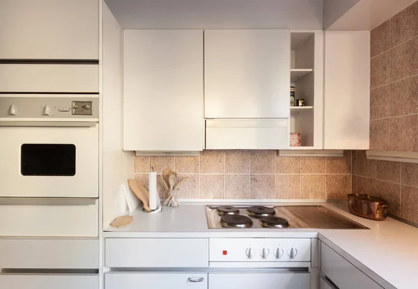 Interior Domestic Kitchen White Cabinet — Stock Photo, Image