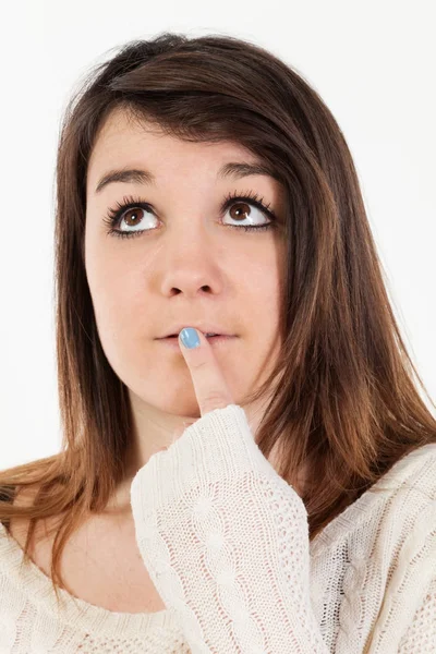 Cute girl with brown hair — Stock Photo, Image