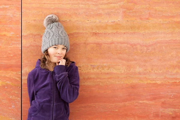 Kislány kalap gyapjú — Stock Fotó