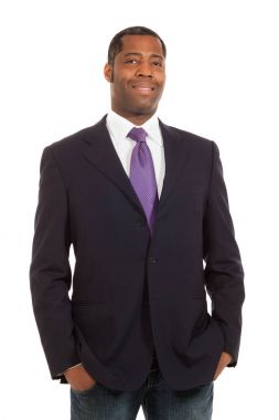 Yakışıklı siyah adamın portresi.