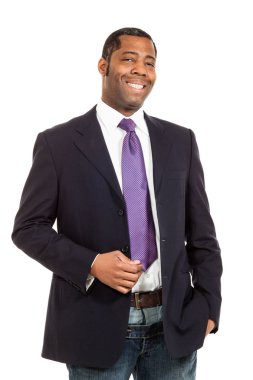 Yakışıklı siyah adamın portresi.