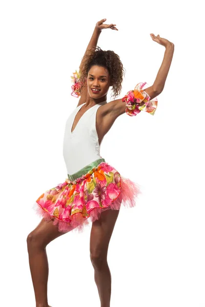 Brazilian dancer isolated on white — Stock Photo, Image