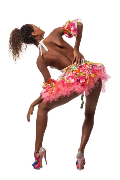 Brazilian dancer isolated on white — Stock Photo, Image