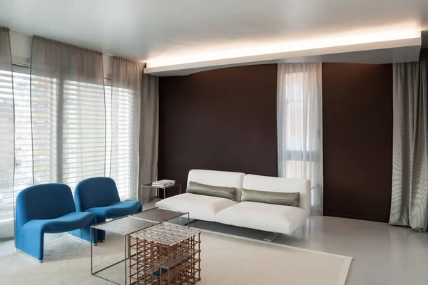 Luxusní byt, komfortní obývací pokoj — Stock fotografie