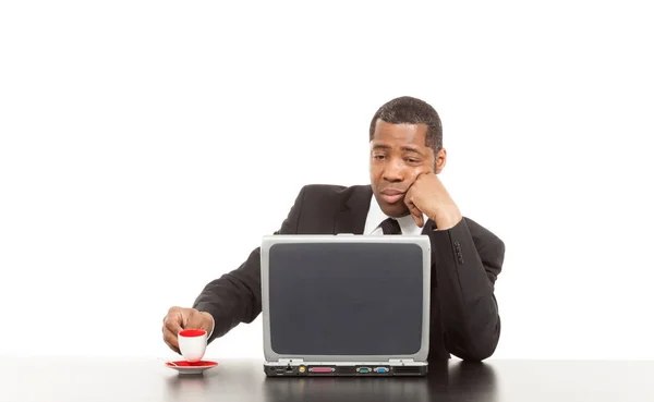 Retrato de hombre negro guapo — Foto de Stock