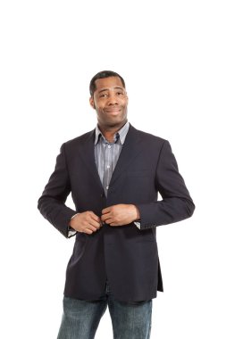 Yakışıklı siyah adamın portresi.