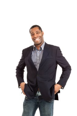 Yakışıklı siyah adamın portresi.